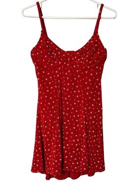 Beach Cabana Floral Swim Dress Cover Up Y2K VTG Pin Up Coquette Cottagecore M